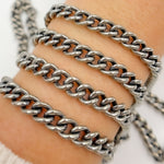 Load image into Gallery viewer, Oxidized Sterling Silver Smooth Curb Chain