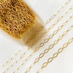 Load image into Gallery viewer, 14K Yellow Gold Filled Flat Diamond and Round Link Chain