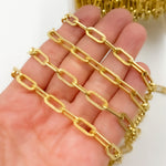 Load image into Gallery viewer, Gold Plated Sterling Silver Matt Flat Paperclip Chain
