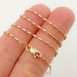 Load image into Gallery viewer, 14k Solid Yellow Gold Smooth Round Bars Link Chain