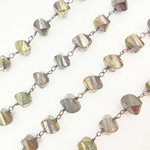 Load image into Gallery viewer, Nugget Pyrite Oxidized 925 Sterling Silver Wire Chain.