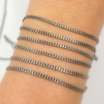 Load image into Gallery viewer, Oxidized Sterling Silver Flat Curb Chain