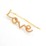 Load image into Gallery viewer, EFD53681. 14K Solid Yellow Gold and Diamonds LOVE Dangle Earrings