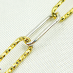 Load image into Gallery viewer, Gold Plated 925 Sterling Silver Paperclip Smooth & Diamond Cut Link Chain