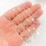 Load image into Gallery viewer, Sterling Silver Diamond Cut Marina Link Chain