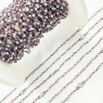 Load image into Gallery viewer, Buy Online Now Coated Red Quartz & CZ Wire Wrap Chain