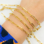 Load image into Gallery viewer, Gold Plated 925 Sterling Silver Diamond Cut Paperclip Chain