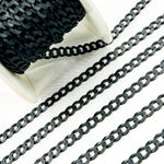 Load image into Gallery viewer, Black Rhodium Matt Sterling Silver Flat Curb Chain