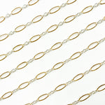 Load image into Gallery viewer, XM2131KTT. Two Tone Oval and Round Textured Links Chain