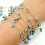 Load image into Gallery viewer, Turquoise Dangle Gold Plated Wire Chain. TRQ5