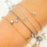 Load image into Gallery viewer, Cubic Zirconia Round 3mm Shape Dangle Chain