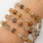 Load image into Gallery viewer, Gold Plated Sterling Silver Quartz Rutile Wire Chain