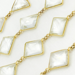 Load image into Gallery viewer, Crystal Rectangular Shape Bezel Gold Plated Wire Chain