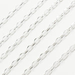 Load image into Gallery viewer, Sterling Silver Oval Diamond Cut Link Chain