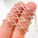 Load image into Gallery viewer, Sterling Silver Textured Long and Short Link Chain