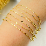Load image into Gallery viewer, 14k Solid Gold Singapore Chain & Diamond Cut Oval Link Chain