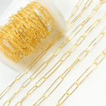 Load image into Gallery viewer, Z65GP. Gold Plated 925 Sterling Silver Smooth Paperclip Link Chain