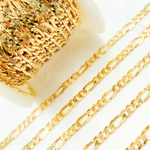 Load image into Gallery viewer, Gold Plated 925 Sterling Silver Ultra Flat Figaro Chain.