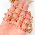 Load image into Gallery viewer, Rose Gold Plated Silver Flat Paperclip Chain