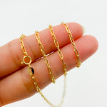 Load image into Gallery viewer, 058FLCL218K. 18K Solid Yellow Gold Paperclip Link Chain