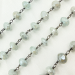 Load image into Gallery viewer, Coated Milky Aquamarine Oxidized Wire Chain