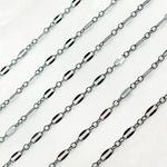 Load image into Gallery viewer, Blue Black Rhodium Sterling Silver Flat Marina Chain