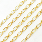 Load image into Gallery viewer, Gold Plated Sterling Silver Gold Plated Textured Long and Smooth Short Oval Chain