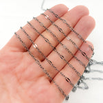 Load image into Gallery viewer, Blue Black Rhodium Sterling Silver Flat Marina Chain