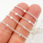 Load image into Gallery viewer, Sterling Silver Curb Chain with Diamond Cut Marina Link