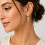 Load image into Gallery viewer, EFG52163. 14K Solid Gold Diamond Dangle Earrings