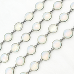 Load image into Gallery viewer, Opalite Round Shape Oxidized Wire Chain.