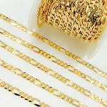 Load image into Gallery viewer, Gold Plated 925 Sterling Silver Ultra Flat Figaro Chain.