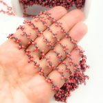 Load image into Gallery viewer, Red Coral Cluster Dangle Wire Chain.