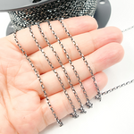 Load image into Gallery viewer, Black Rhodium 925 Sterling Silver Diamond Cut Rolo Chain