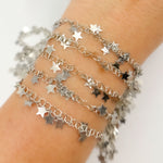 Load image into Gallery viewer, Oxidized Sterling Silver Star Dangle Chain