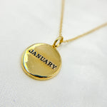 Load image into Gallery viewer, 14k Solid Gold Medallion Flower-Month Necklace