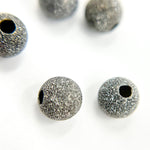 Load image into Gallery viewer, 5MM Black Rhodium Sterling Silver Seamless Laser Cut Beads