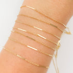 Load image into Gallery viewer, 14K Solid Gold Cable and Bars Chain