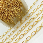 Load image into Gallery viewer, Gold Plated Sterling Silver Gold Plated Textured Long and Smooth Short Oval Chain