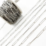 Load image into Gallery viewer, Oxidized Sterling Silver Smooth Long Paperclip Chain