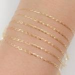 Load image into Gallery viewer, 14K Solid Yellow Gold Flat Open Curb Chain