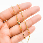 Load image into Gallery viewer, 100HVR5614000. 14K Solid Yellow Gold Diamond-Cut Oval Rolo Hollow Chain Necklace