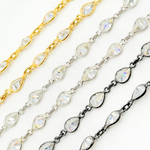 Load image into Gallery viewer, Cubic Zirconia Pear Shape Connected Chain