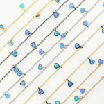 Load image into Gallery viewer, Created Blue Opal Triangle Shape Dangle Chain