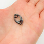 Load image into Gallery viewer, 17MM Black Rhodium Sterling Silver Oval Clasp
