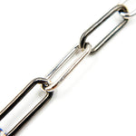 Load image into Gallery viewer, Black Rhodium Sterling Silver Smooth Paperclip Chain
