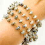 Load image into Gallery viewer, Coated Dot Quartz Gold Plated Wire Chain