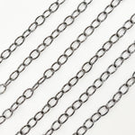 Load image into Gallery viewer, Black Rhodium Sterling Silver Smooth Oval Link Chain
