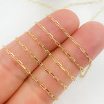 Load image into Gallery viewer, 14K Solid Gold Dimond Cut Paperclip Chain