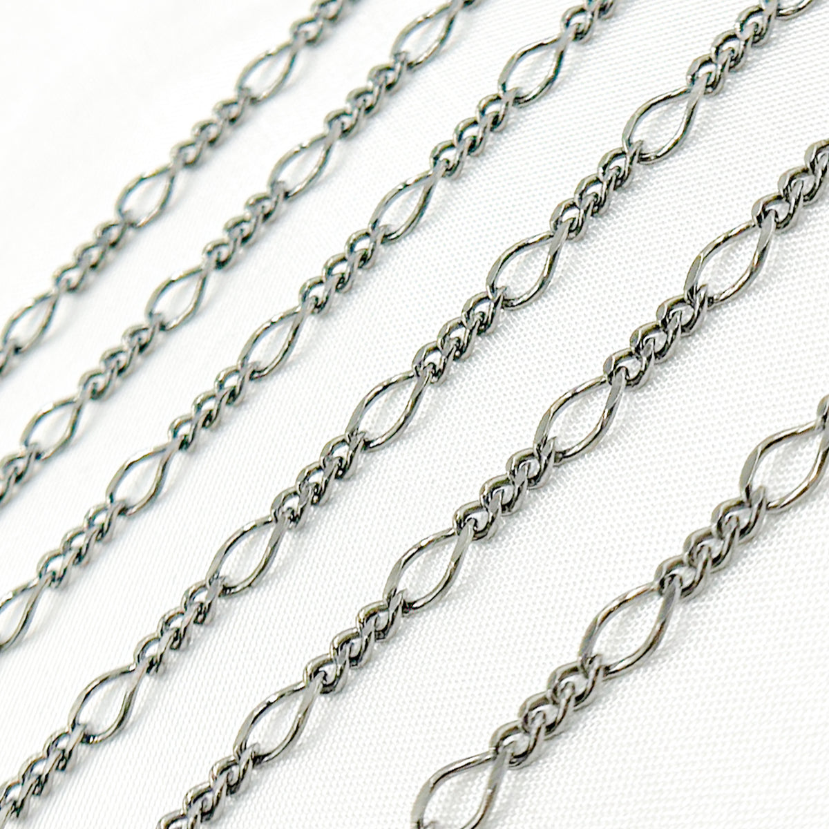 Black Rhodium Sterling Silver Long and Short Link Chain